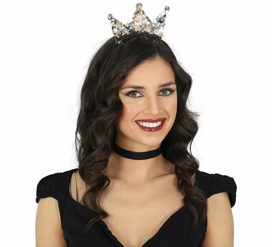 Translation missing: it.Diadema de Princesa con lentejuelas bicolor adulto