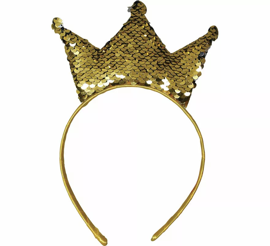 Translation missing: it.Diadema de Princesa con lentejuelas doradas adulto