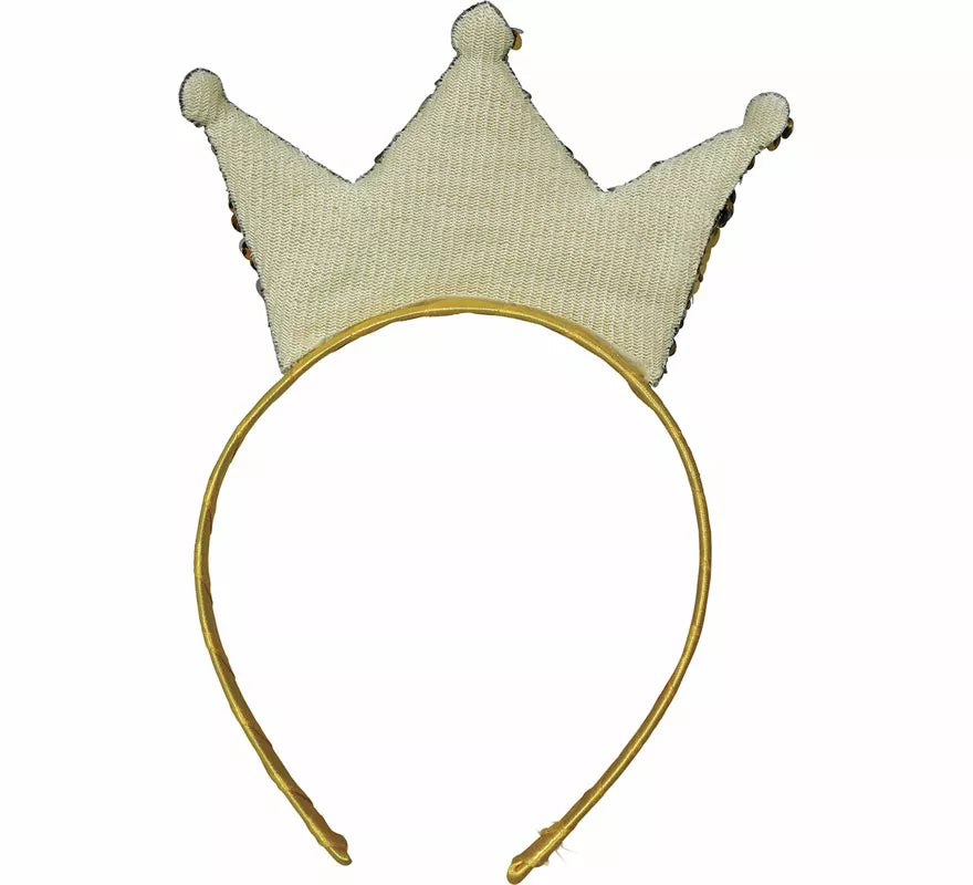 Translation missing: it.Diadema de Princesa con lentejuelas doradas adulto