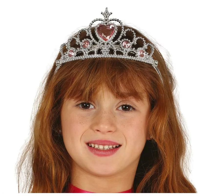 Translation missing: it.Diadema de Princesa Plateada con corazones