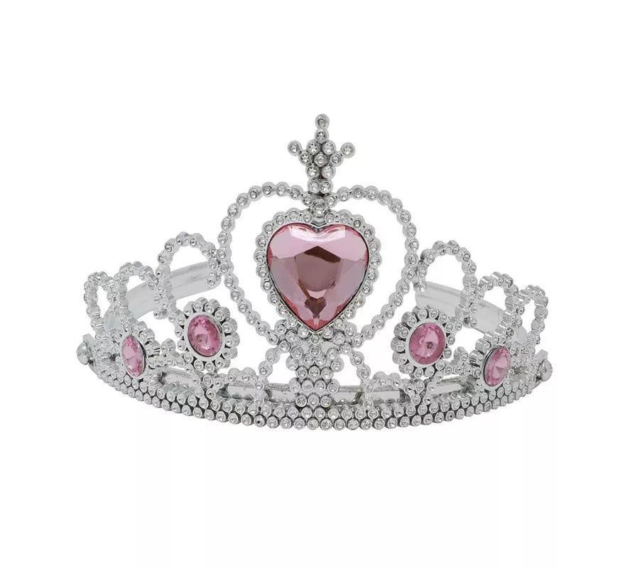 Translation missing: it.Diadema de Princesa Plateada con corazones