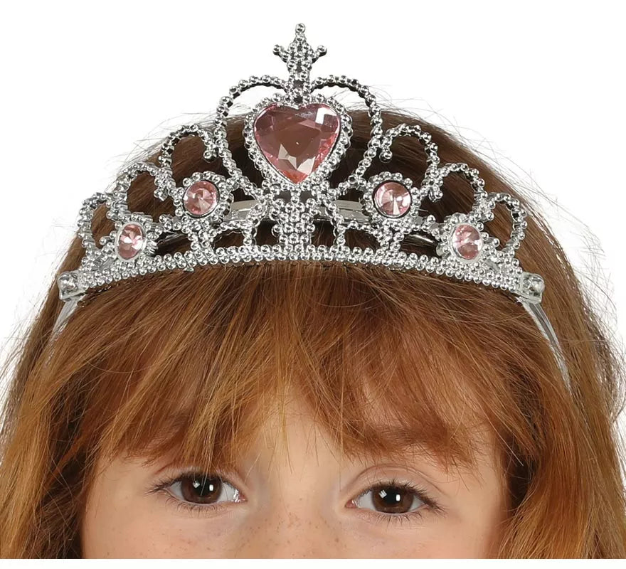 Translation missing: it.Diadema de Princesa Plateada con corazones