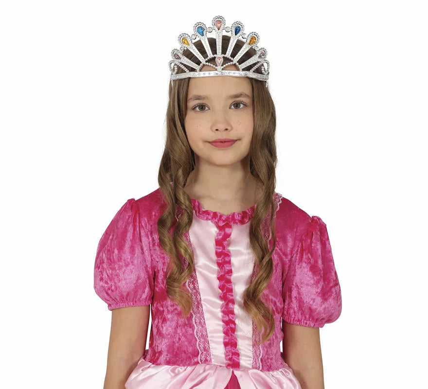 Translation missing: es.Diadema de Princesa plateada con gemas