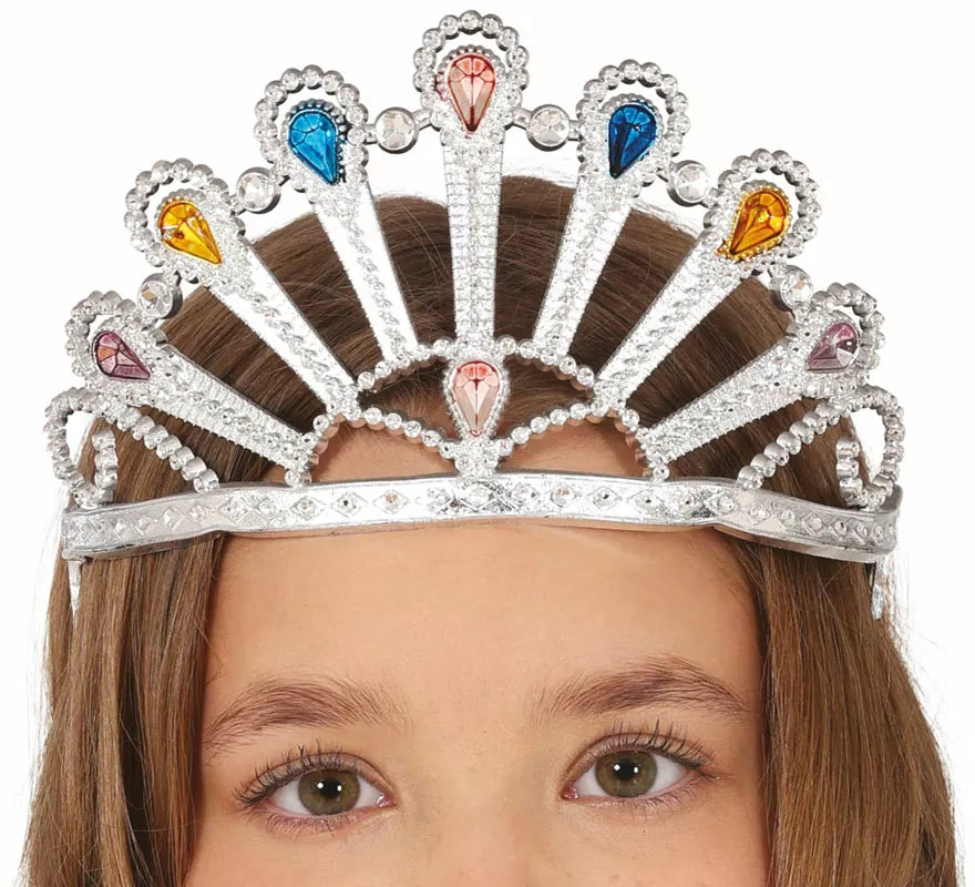 Translation missing: it.Diadema de Princesa plateada con gemas