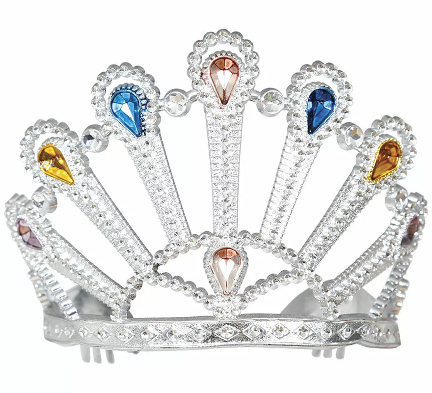 Translation missing: it.Diadema de Princesa plateada con gemas