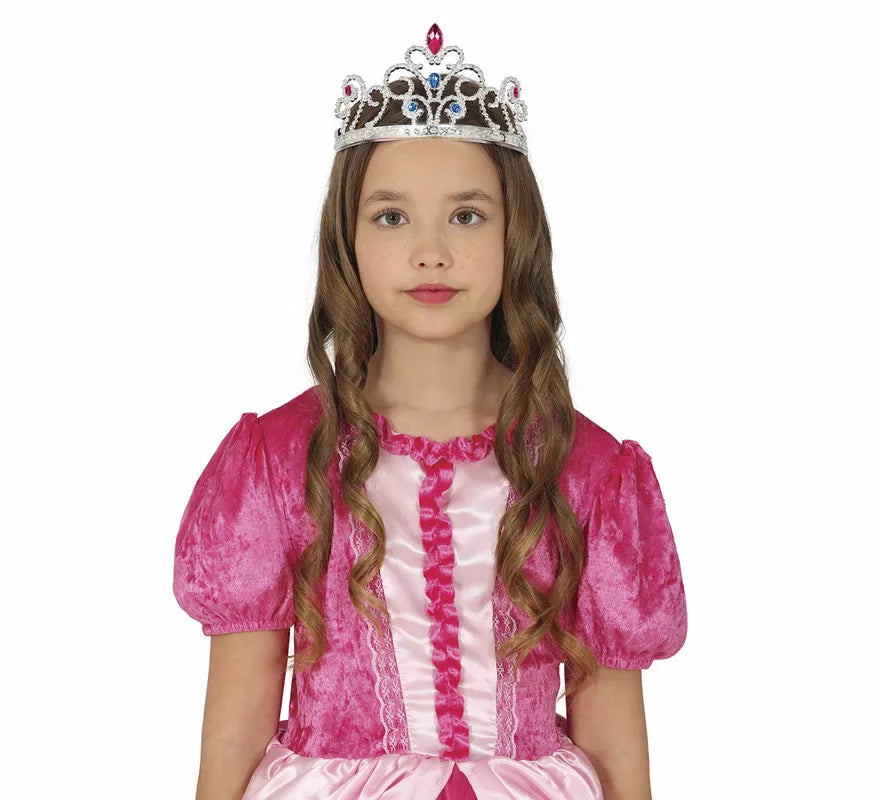 Translation missing: es.Diadema de Princesa plateada con piedras