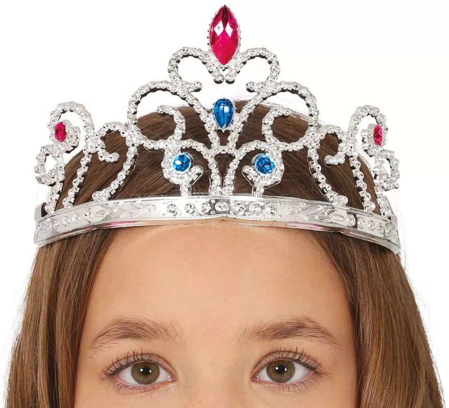 Translation missing: it.Diadema de Princesa plateada con piedras