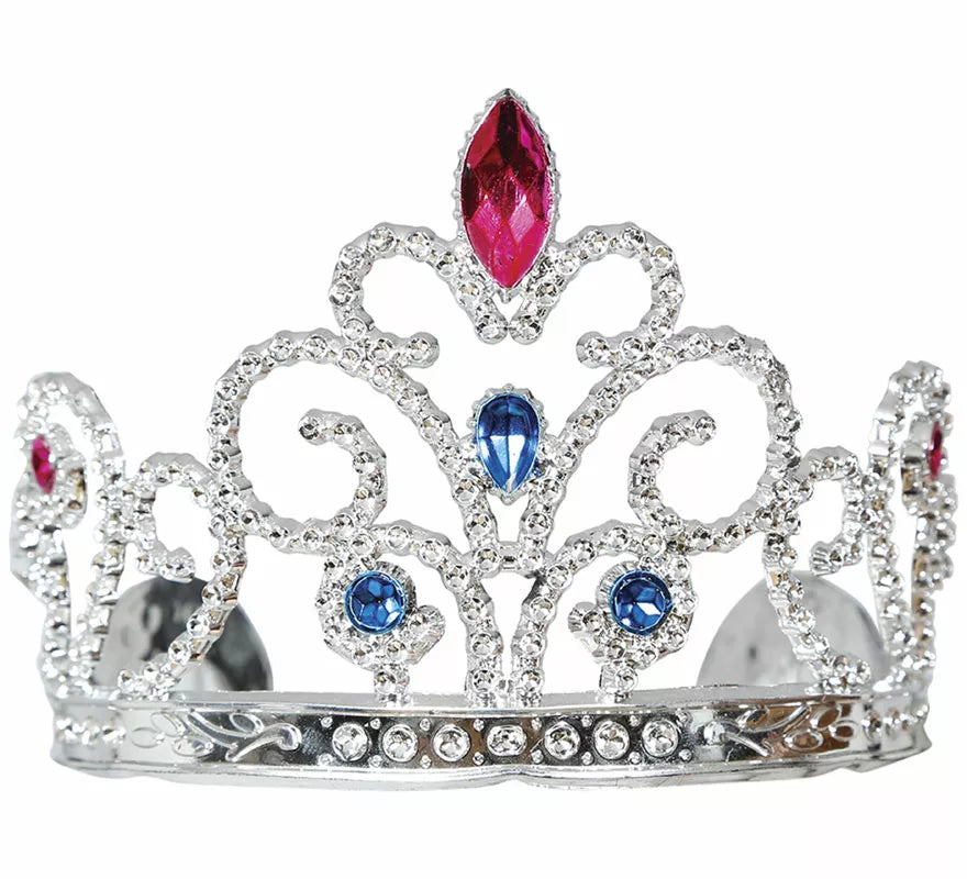 Translation missing: es.Diadema de Princesa plateada con piedras