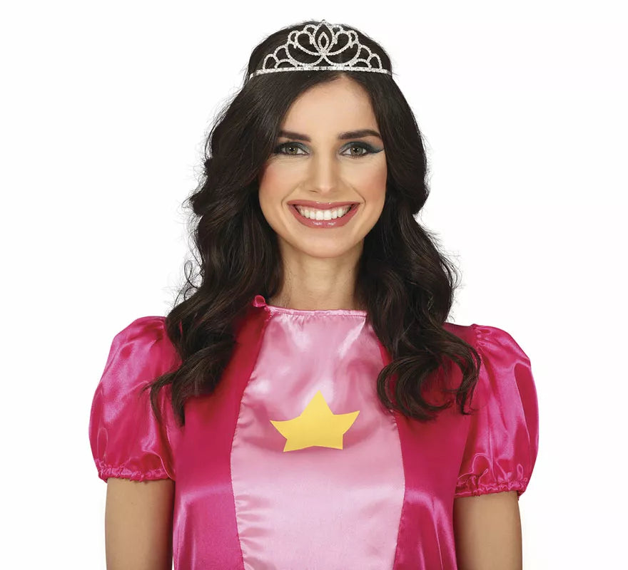 Translation missing: es.Diadema de Princesa real plateada metálica adulto