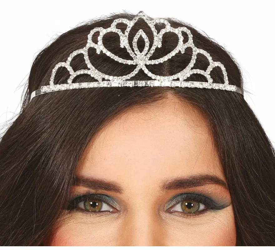 Translation missing: es.Diadema de Princesa real plateada metálica adulto