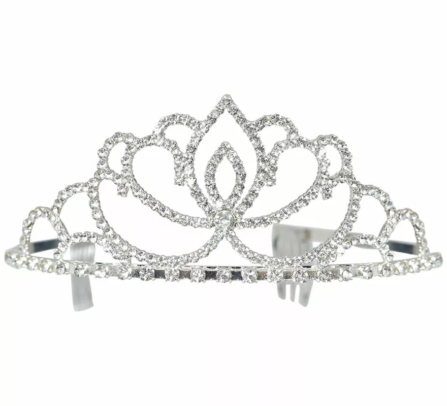 Translation missing: it.Diadema de Princesa real plateada metálica adulto