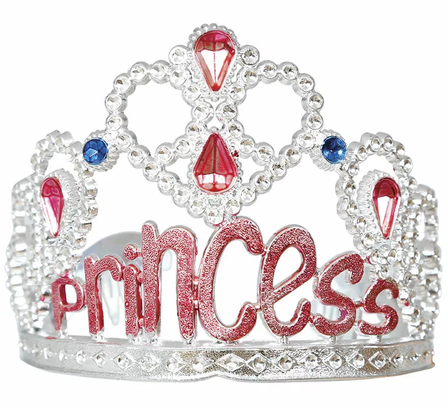 Diadema de Princess plateada y rosa