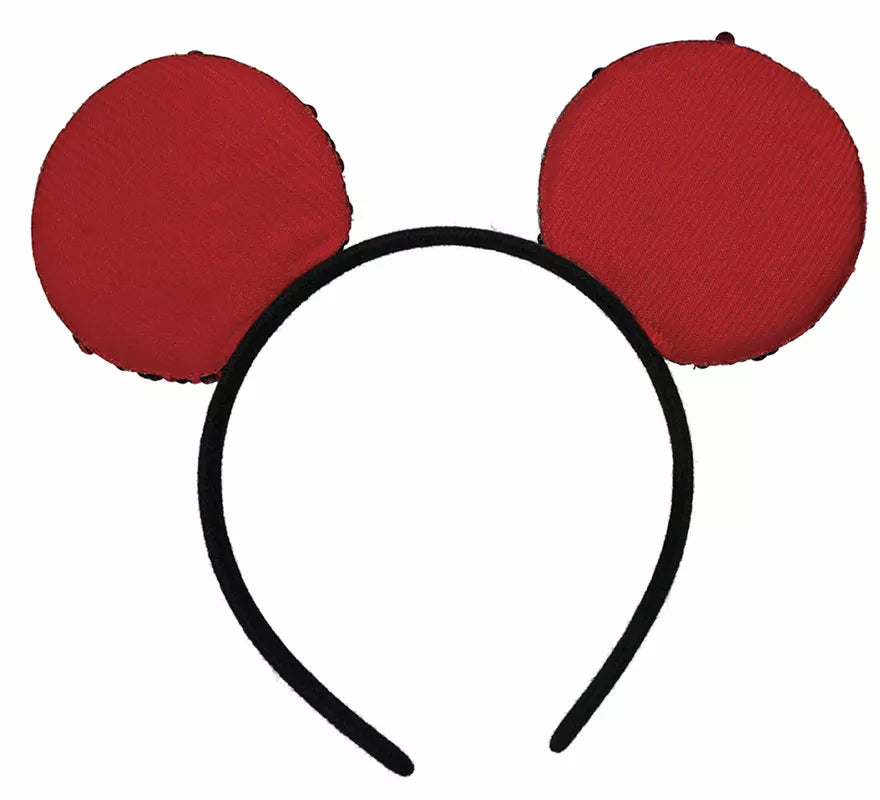Translation missing: es.Diadema de Ratón con lentejuelas rojas adulto