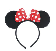 Cerchietto di Topolino con fiocco rosso e pois bianchi