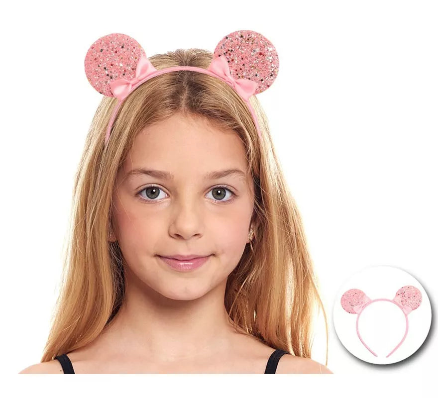 Translation missing: es.Diadema de Ratoncita rosa con lazos