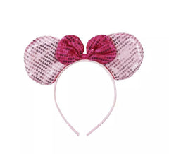 Cerchietto topo rosa con paillettes