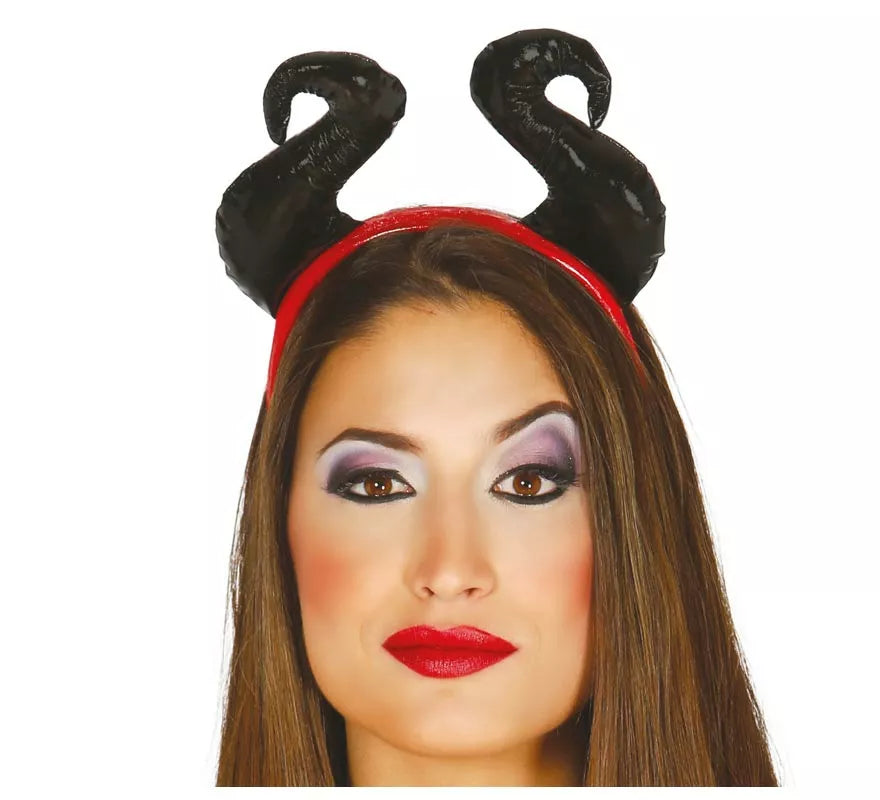 Diadema de Reina Malvada con cuernos negros
