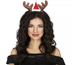 Fascia per capelli con renna e cappello