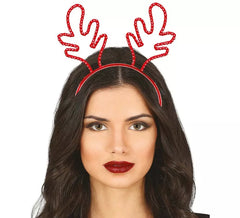 Fascia per capelli con renna con bordo in metallo