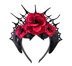 Cerchietto gotico con rose rosse