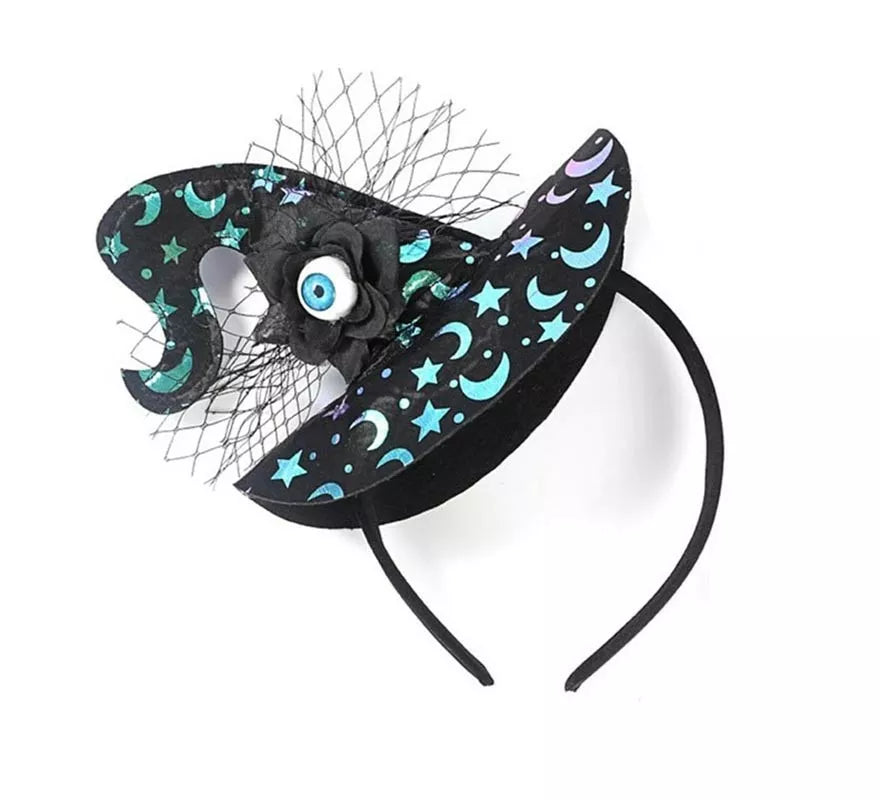 Translation missing: it.Diadema de Sombrero de Bruja Ojo, Lunas y Estrellas
