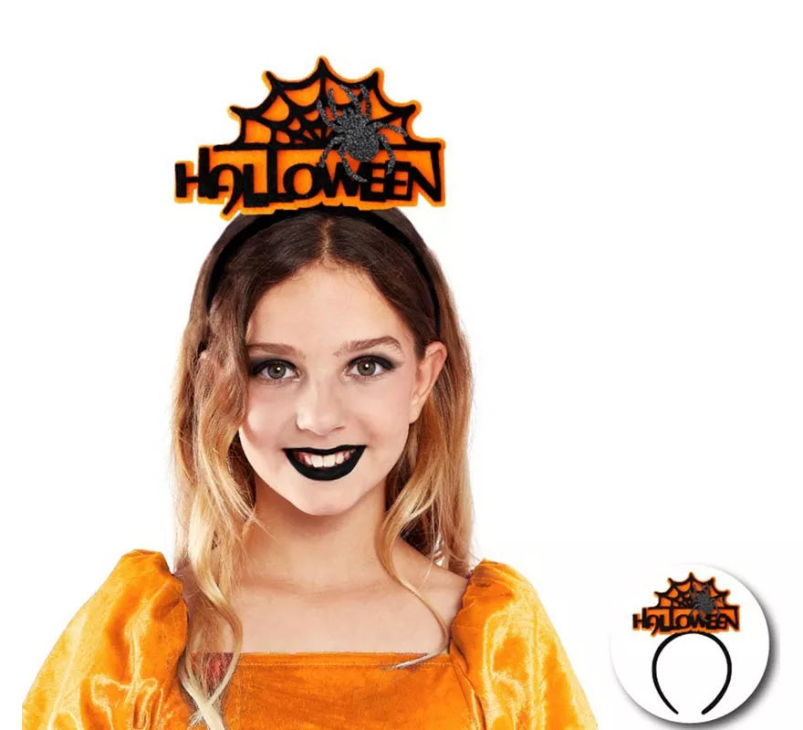 Translation missing: es.Diadema de Telaraña Halloween naranja infantil