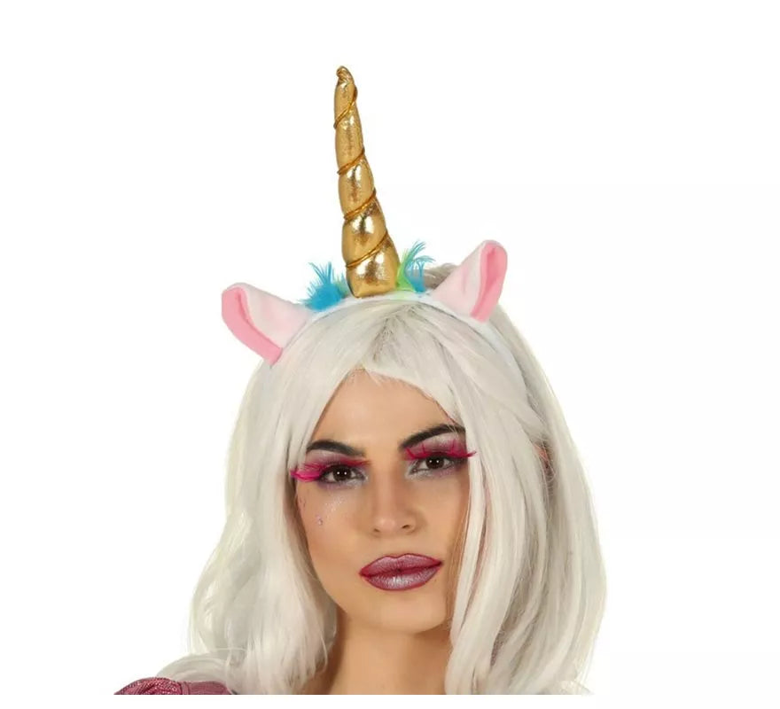 Translation missing: it.Diadema de Unicornio con Cuerno y Orejas Dorada