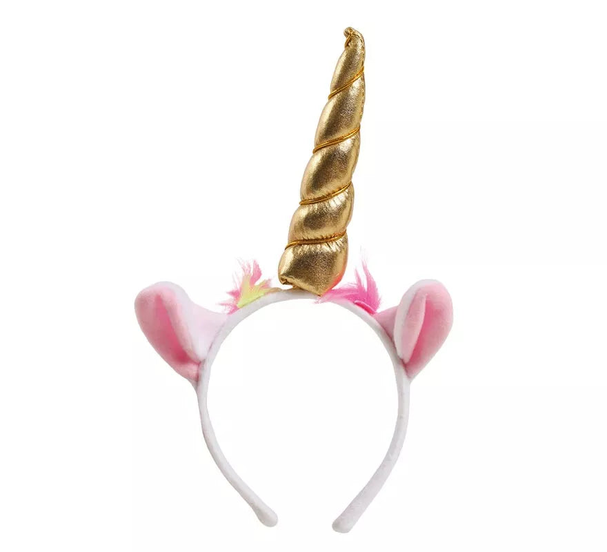 Translation missing: it.Diadema de Unicornio con Cuerno y Orejas Dorada