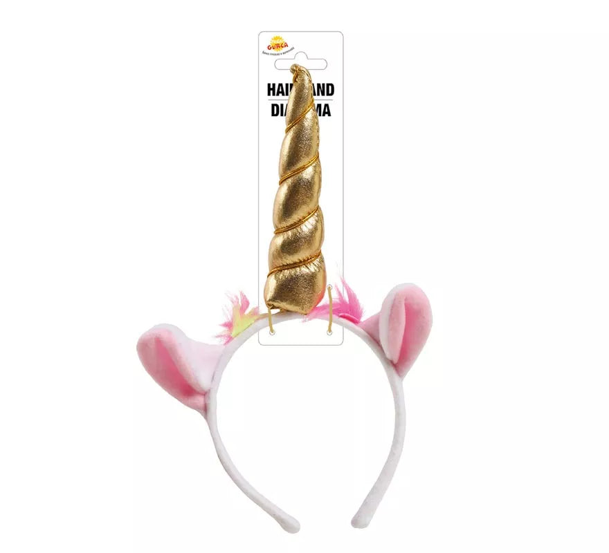 Translation missing: it.Diadema de Unicornio con Cuerno y Orejas Dorada