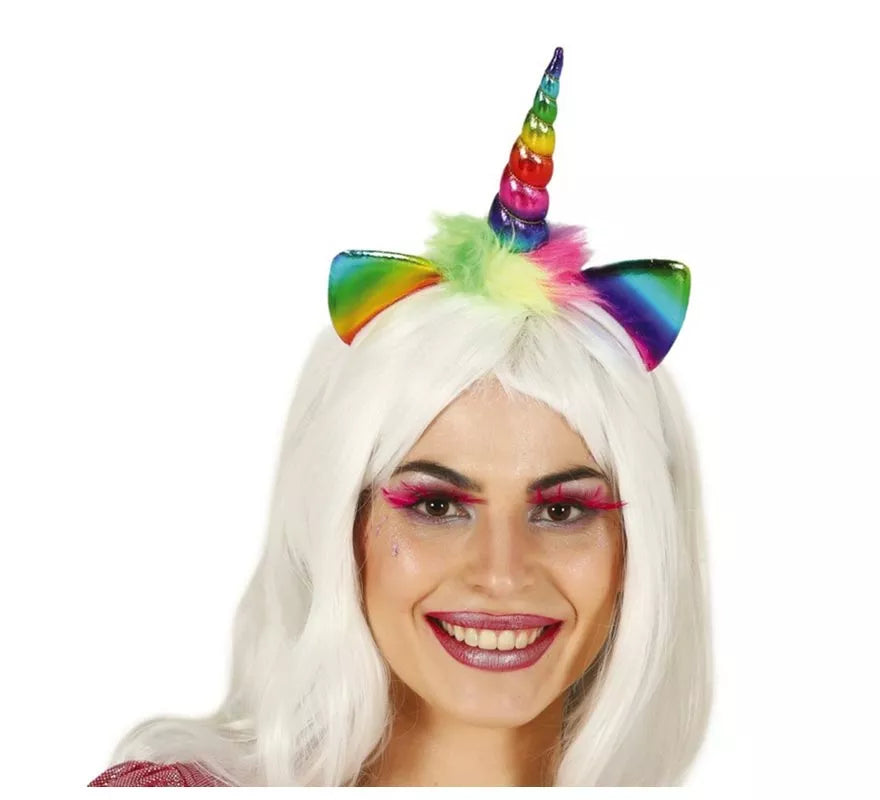 Translation missing: it.Diadema de Unicornio con Cuerno y Orejas Multicolor