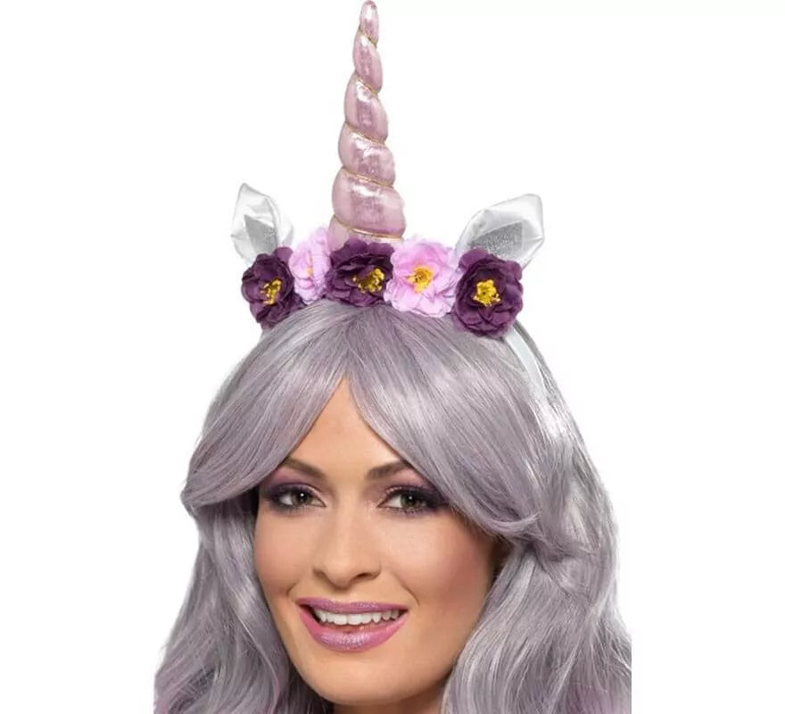 Translation missing: es.Diadema de Unicornio con Flores Violeta