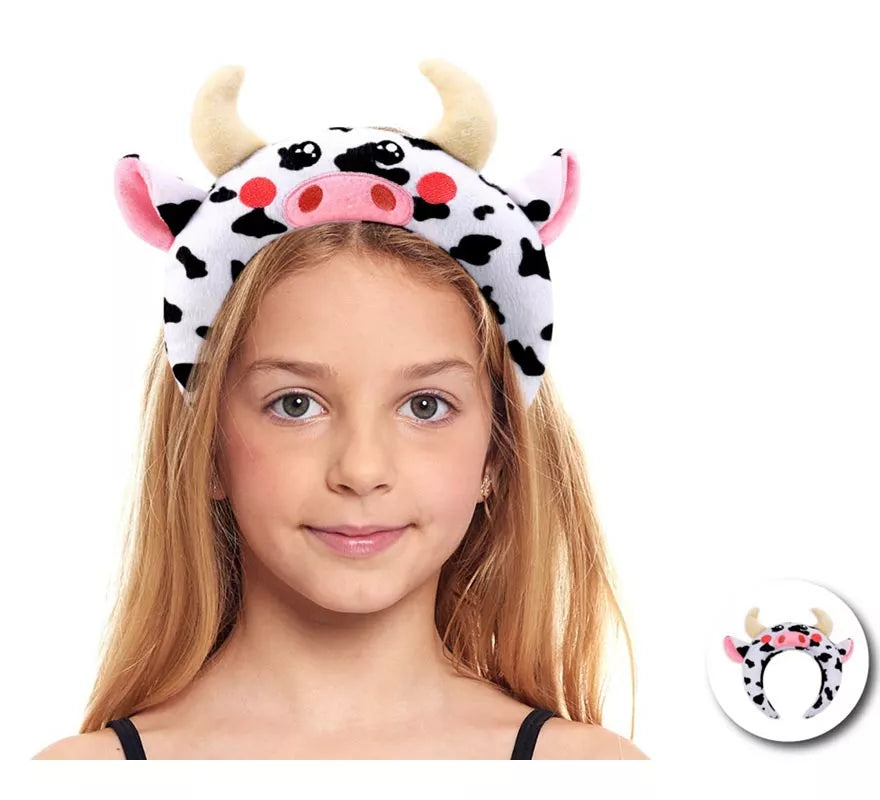 Translation missing: es.Diadema de Vaca de peluche infantil