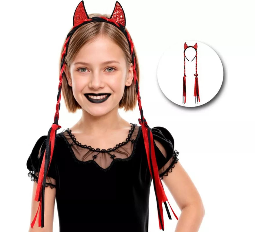 Translation missing: it.Diadema Diablesa con Dos Trenzas Infantil