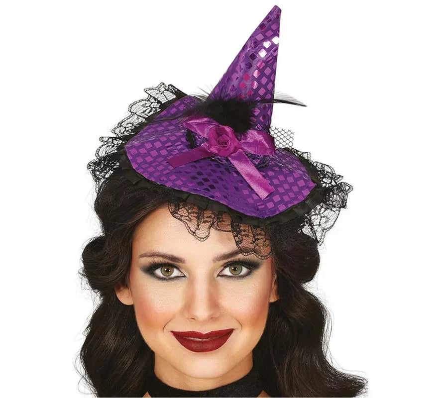 Translation missing: it.Diadema Gorrito Bruja lila
