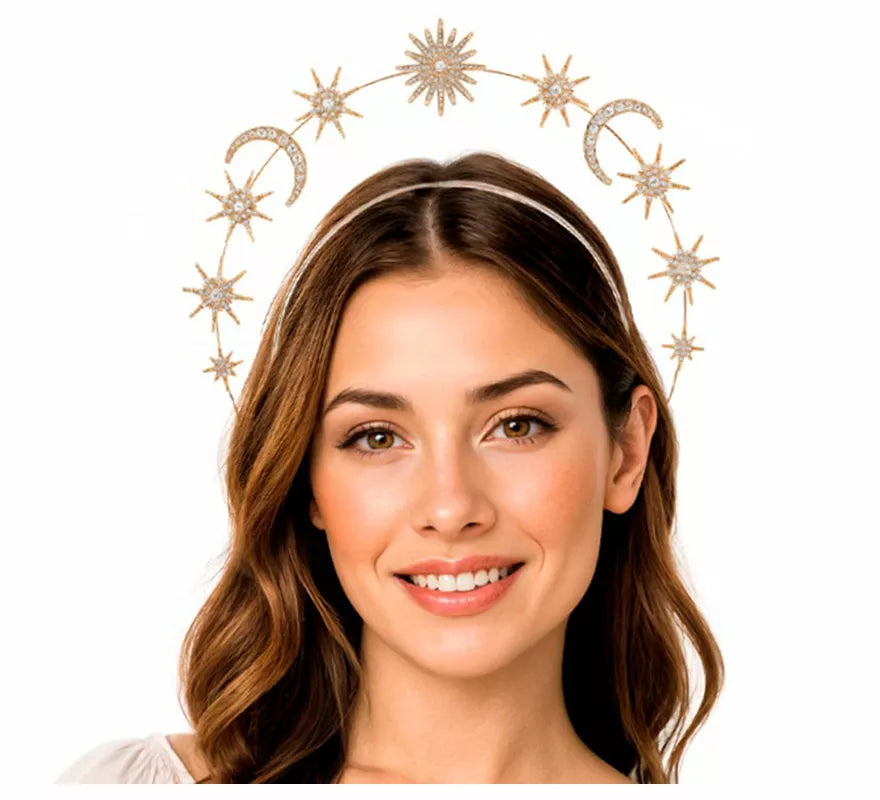 Translation missing: es.Diadema Halo de Diosa con Estrellas y Lunas