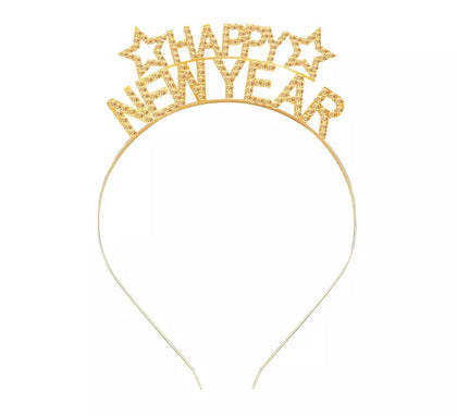 Diadema Happy New Year dorada