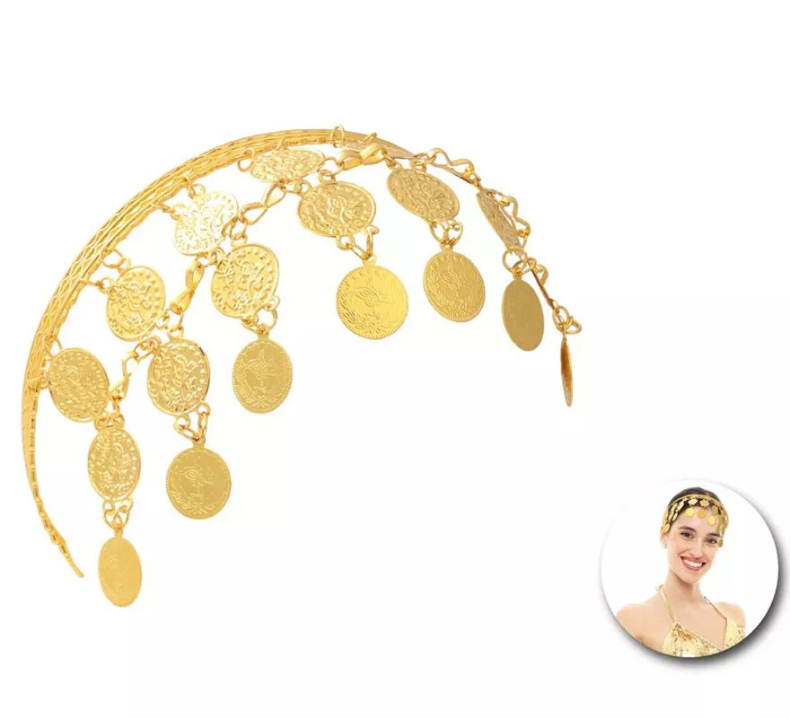 Translation missing: es.Diadema Hindú con monedas doradas