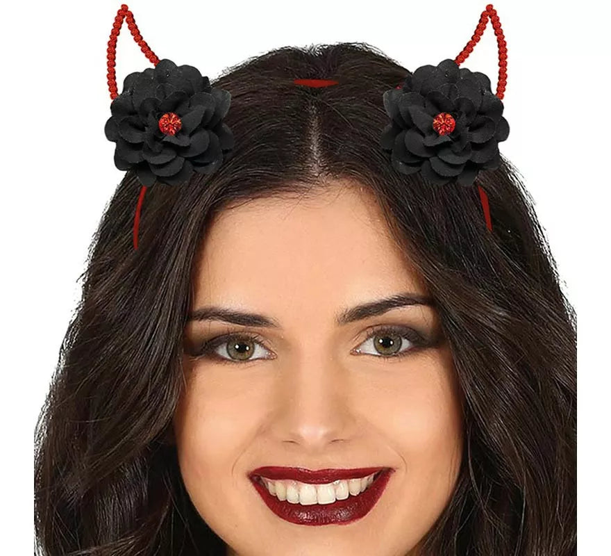 Translation missing: es.Diadema Metálica con Cuernos y Flores