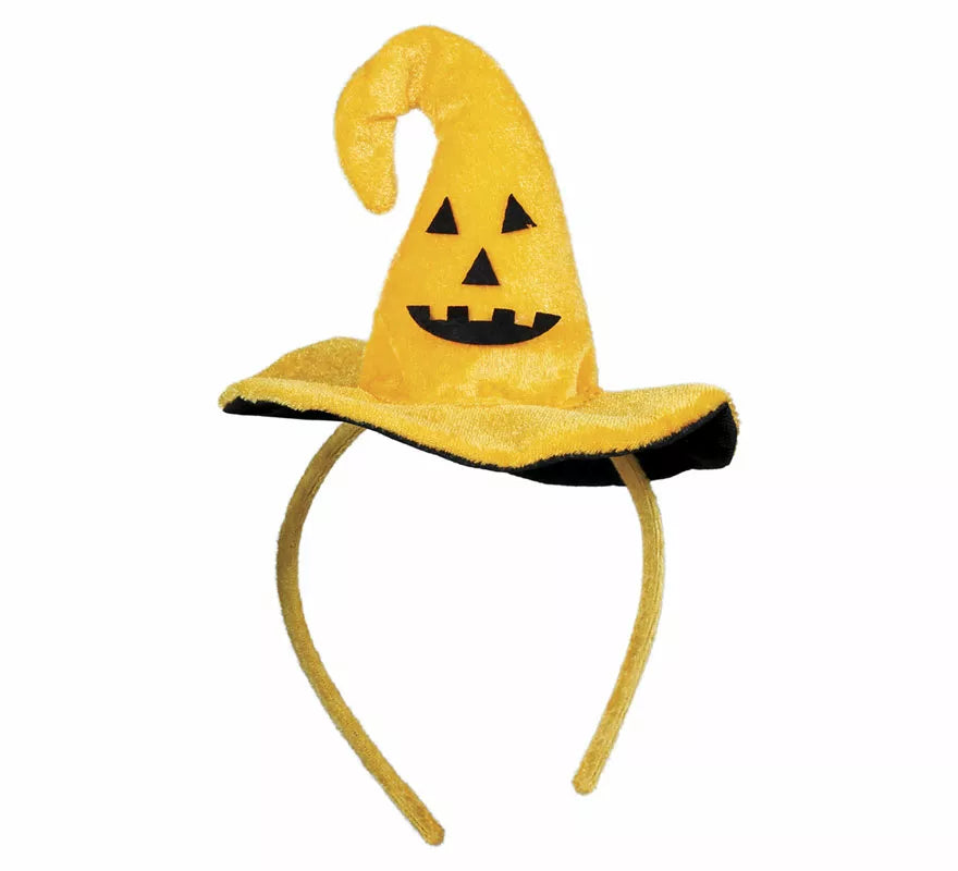 Translation missing: it.Diadema Mini Sombrero de Bruja con Calabaza Sonriente