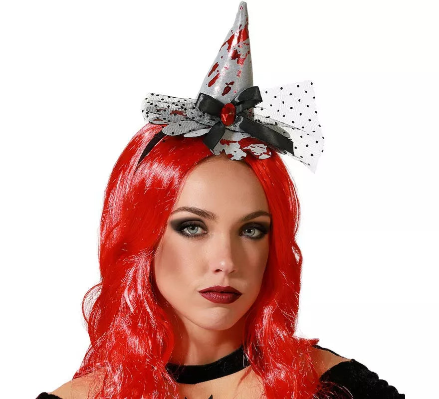 Translation missing: es.Diadema Mini Sombrero de Bruja Gris