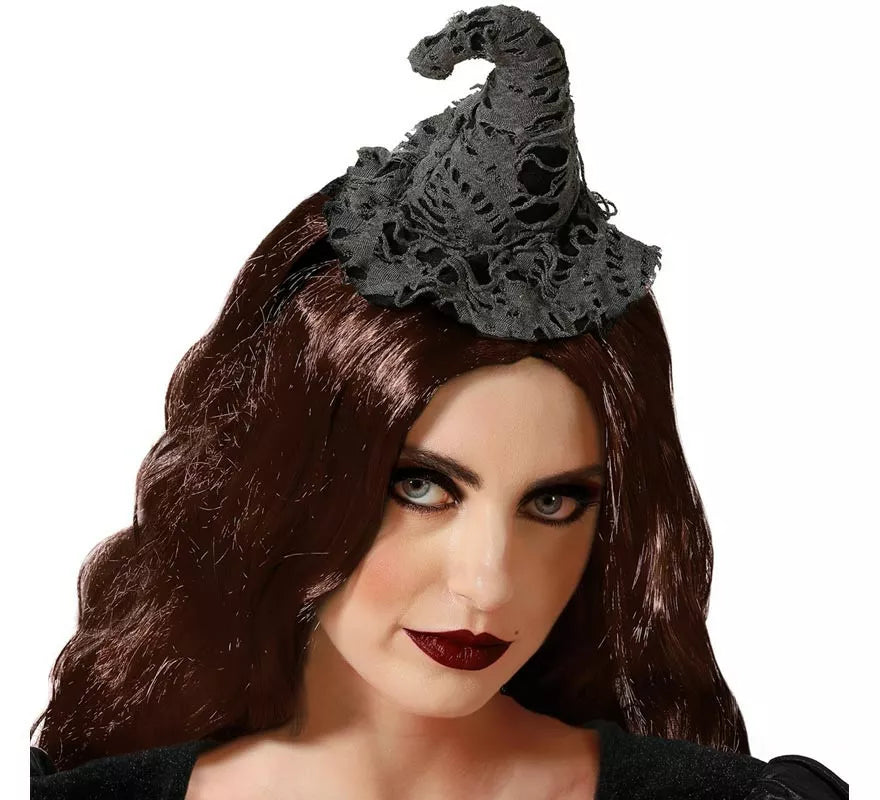 Translation missing: es.Diadema Mini Sombrero de Bruja Gris