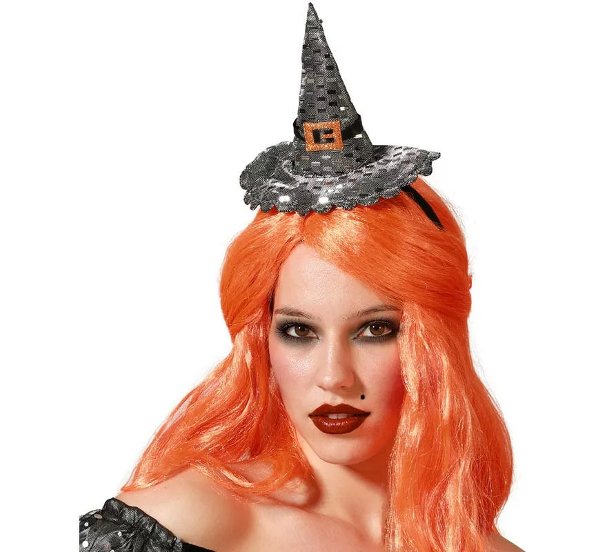 Translation missing: it.Diadema Mini Sombrero de Bruja Plata