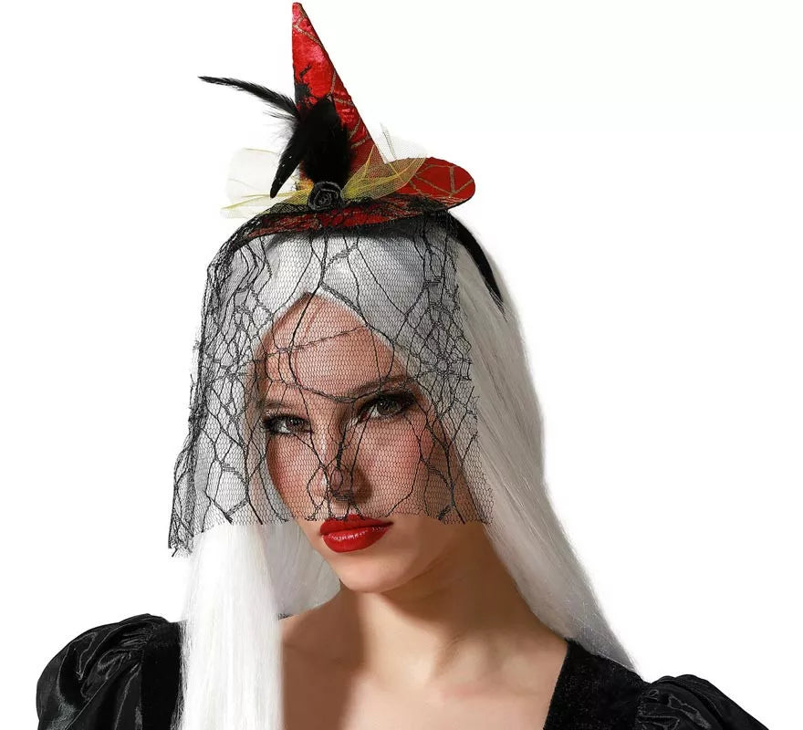 Translation missing: it.Diadema Mini Sombrero de Bruja Rojo