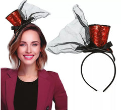 Fascia per capelli Mini cappello Cappello a cilindro rosso