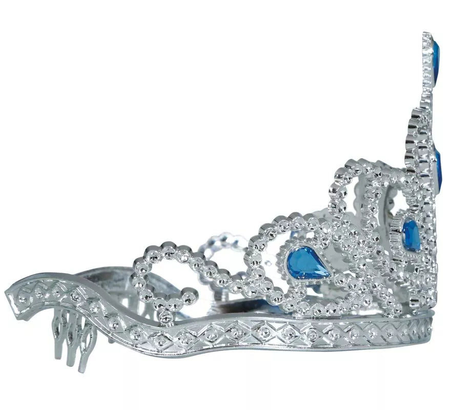 Translation missing: it.Diadema plateada con Piedras azules infantil