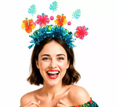 Fascia per capelli con fiori tropicali hawaiani