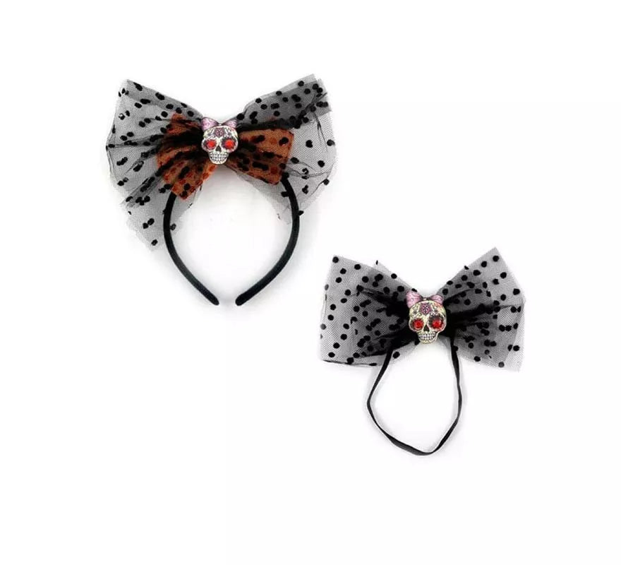 Translation missing: es.Diadema y Pajarita Calavera con lunares