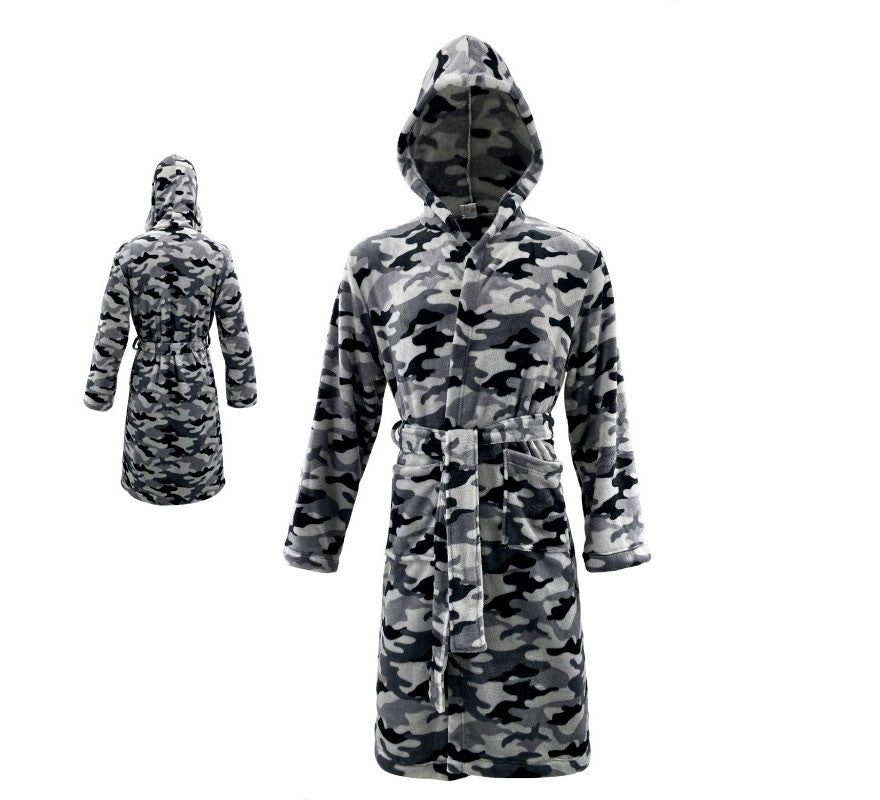 Translation missing: it.Disfraz Albornoz Camuflaje gris para adulto