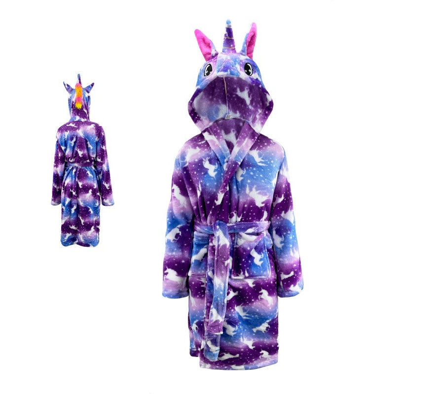 Disfraz Albornoz Unicornio púrpura para niños
