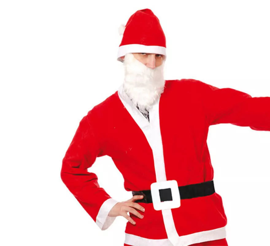 Translation missing: it.Disfraz barato de Papa Noel con Gorro y Barba para Hombre